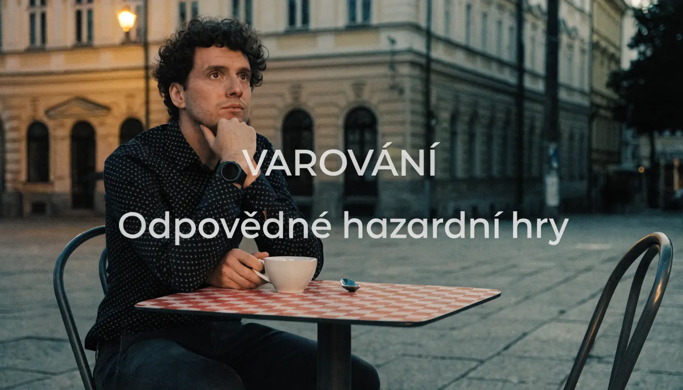 Dospělý v kavárně, varování o odpovědném hraní